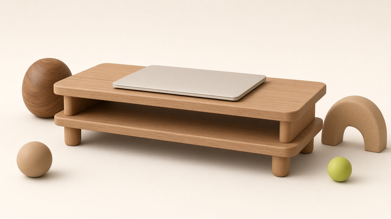 Illustration of BONTEC wooden monitor stand