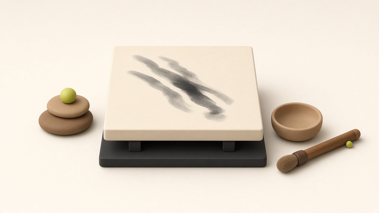 Illustration of Buddha Board water painting board