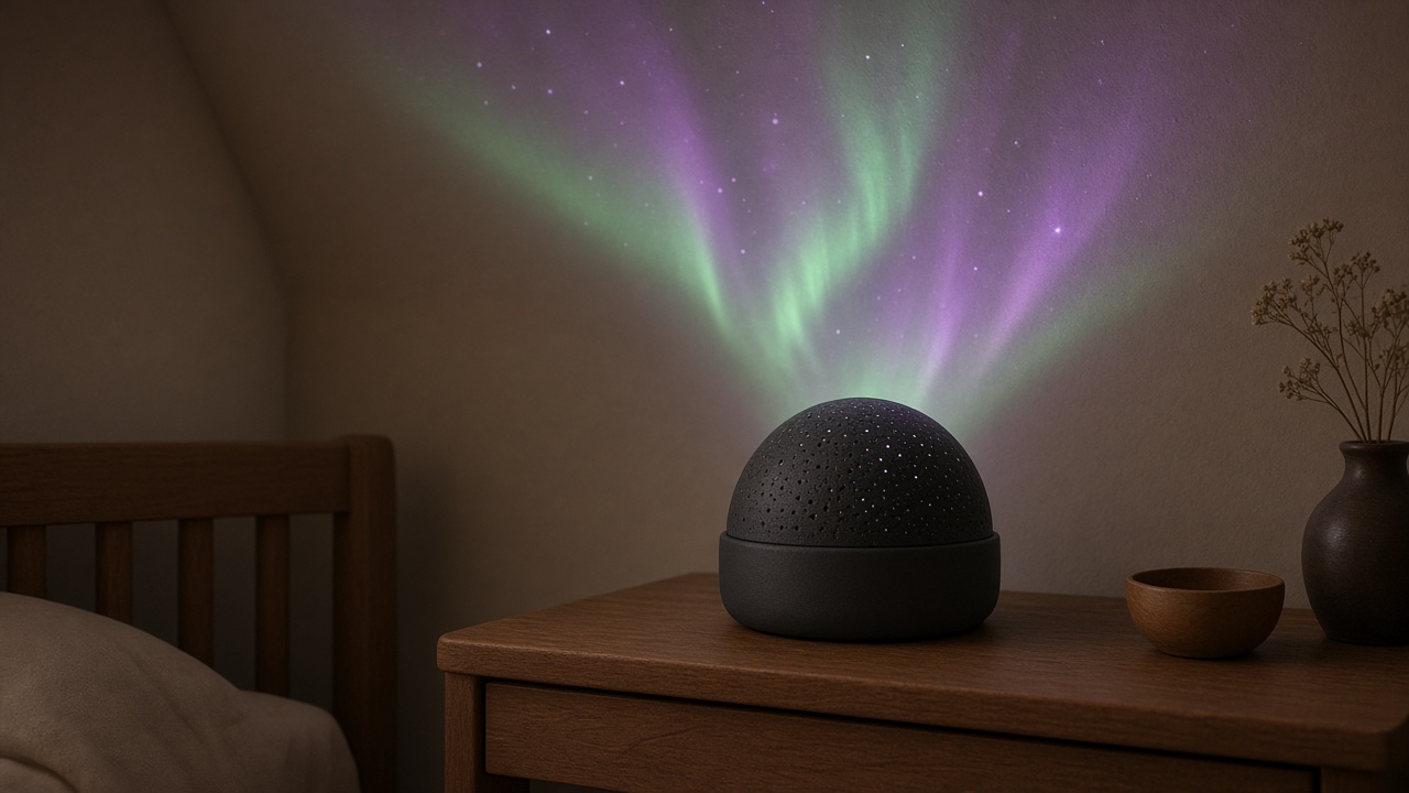 Illustration of ENOKIK galaxy projector with speaker