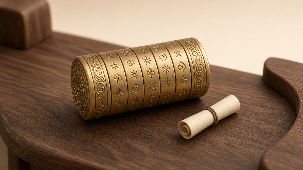 Illustration of Mini cryptex puzzle box