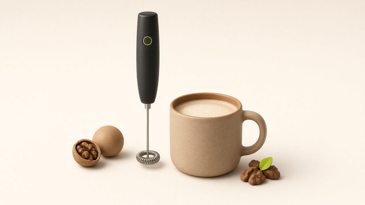 Illustration of Zulay handheld milk frother